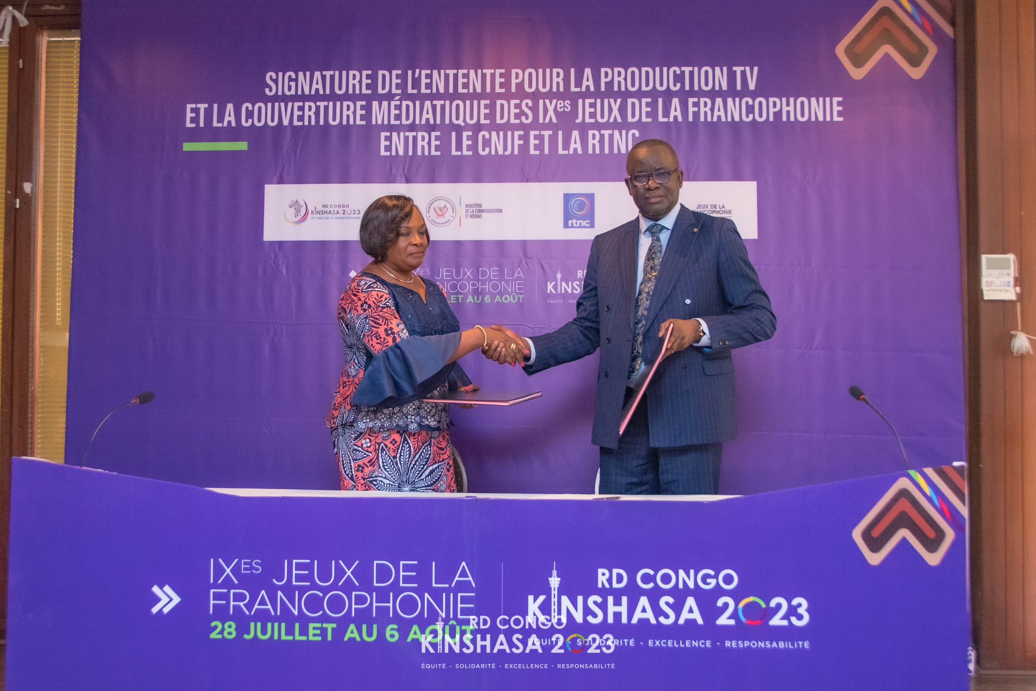 IXèmes Jeux de la Francophonie et RTNC signent une attente pour près de 1 Millions US