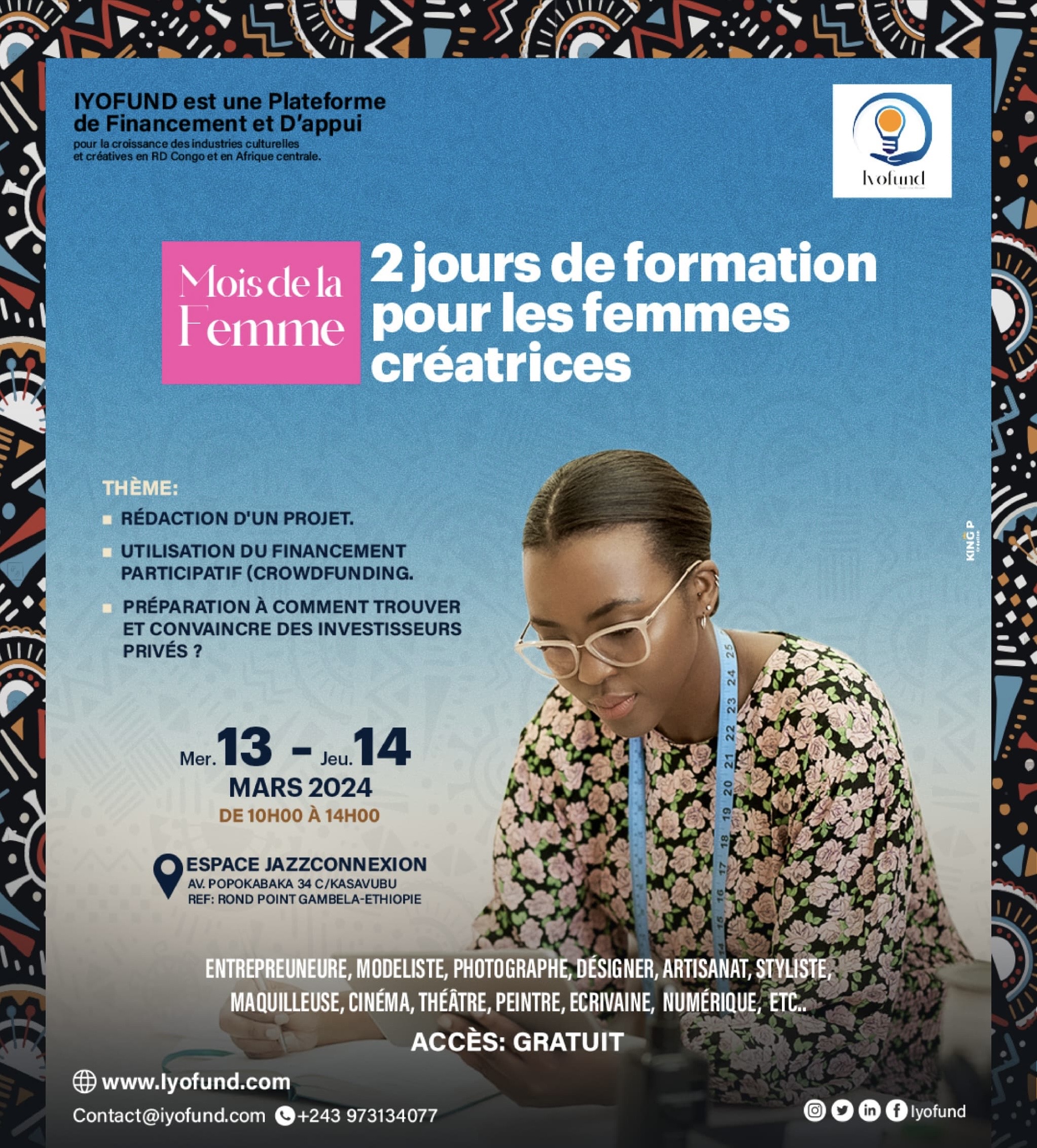 Formation et Financement des femmes évoluant dans les industries culturelles et créatives