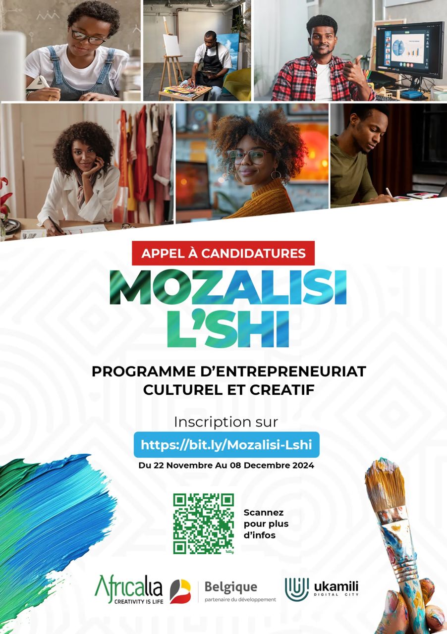 Appel à candidatures : Mozalisi L’Shi pour les entrepreneurs des industries culturelles de Lubumbashi !